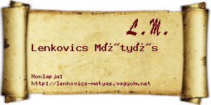 Lenkovics Mátyás névjegykártya
