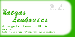matyas lenkovics business card