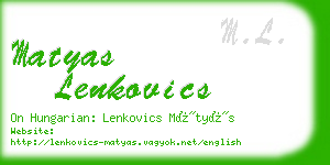 matyas lenkovics business card
